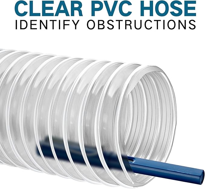 Heavy PVC Dust Collection Hose 4" x 10', Flexible Clear PVC Fume Collection Hose - Image 4