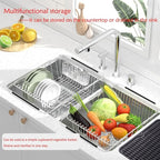 Stainless Steel Dish Drying Rack, Expandable Fruit & Vegetable Drain Rack over - Image 8