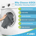 AIDEA Microfiber Cleaning Cloth Grey 24PK, Microfiber Towels - Image 2