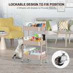 EAGMAK 3 Tier Utility Rolling Cart, Metal Storage Cart - Image 4