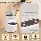 Bathroom Trash Can with Lid 2.6 Gallon Stainless Steel TrashCans Automatic - Image 3