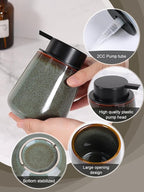 INGOFIN Ceramic Lotion Dispenser - 12 oz Refillable Hand Soap Dispenser Bathroom - Image 5