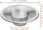 2pcs Heavy Duty Stainless Steel Slop Basket Filter Trap, 3.54" Top / 1.65" Mesh - Image 2