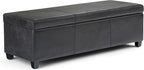 SIMPLIHOME Avalon 48 inch Wide Contemporary Rectangle Storage Ottoman Bench in by SimpliHome