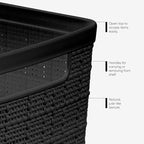Curver Jute Large Decorative Plastic Organization and Storage Baskets, Perfect - Image 4
