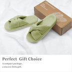 Chantomoo Slippers for Women Memory Foam House Bedroom Corduroy Bow Crossbands - Image 4