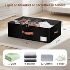 Underbed Storage With Wheels, Large Capacity 10 inches Height Storage Bins - Image 3