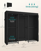 SONGMICS Heavy-Duty Clothes Rack, Garment Rack, Portable Closet, 68.7-Inch Wide - Image 6