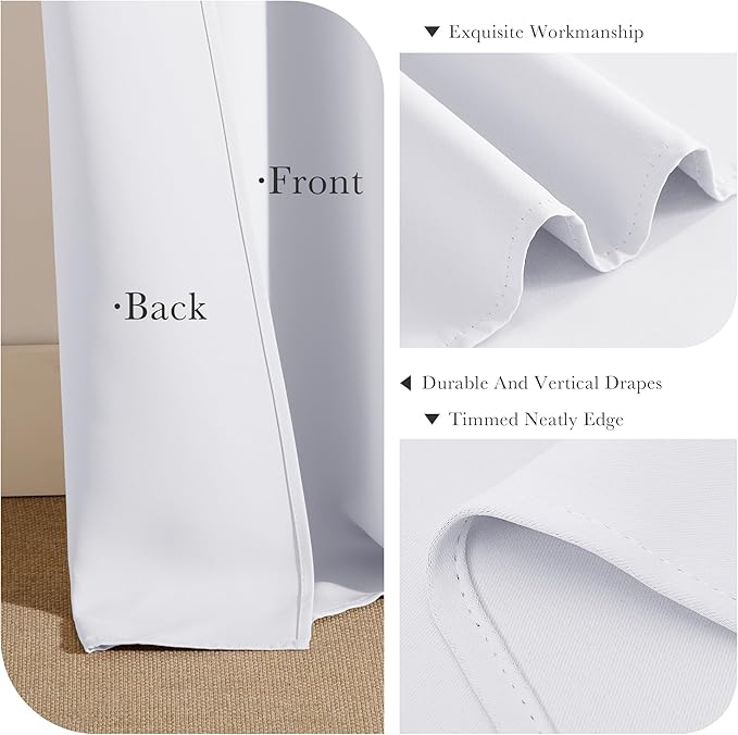 PONY DANCE Pure White Blackout Curtains - Image 5