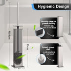 BVL Toilet Brush and Holder Set Brushed Nickel Stainless Steel 304 Square - Image 4