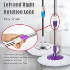 Extended Spin Mop Replacement Mop Handle, Upgraded 60-inch 360 Degrees Rotating - Image 4