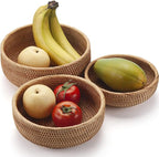 Rattan Bread Basket, Hand Woven Fruit Basket, Wicker Serving Basket Bowl - Image 9