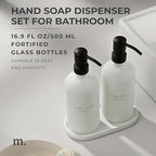 MaisoNovo Soap Dispenser 3-Piece Set | 16.9oz White Bottles - Image 2
