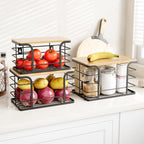 3 Pack Stackable Pantry Organizer, Stainless Steel Trash Bag Holder Dispenser - Image 2