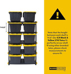 CX Black & Yellow®, 5-Tier Heavy Duty Plastic Storage Shelving Unit, - Image 3