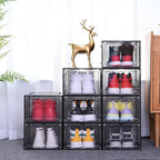 8 Pack Shoe Boxes Clear Plastic Stackable, Drop Front Shoe Storage Organizer - Image 5