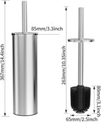 Toilet Brush and Holder Set, Stainless Steel Toilet Bowl Brush - Image 7