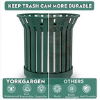 8Gallon/30L Commercial Outdoor & Indoor Metal Trash Can, Outdoor Slatted Trash - Image 2