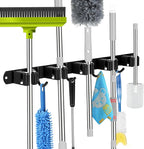 voze 5 Racks and 4 Hooks Mop and Broom Holder Wall Mount, Self Adhesive Heavy by voze