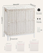 Laundry Hamper with Lid 132 L, Clothes Hamper with Lid, Handwoven Rattan - Image 5