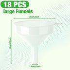 Honeydak 18 Pieces Multi-Purpose Plastic Funnels 4.7 Inch Wide Mouth Funnels - Image 2