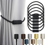 6 Pack Black Strong Magnetic Curtain Tiebacks Outdoor Elegant Decorative Tie by CurtainTiebacks