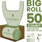 SUPERBIO 1.6 Gallon Handle Tie Compostable Food Scrap Bags - Image 4