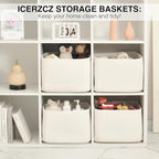 Storage Baskets for Organizing & Shelves, Woven Cotton Rope Organization Bins - Image 6