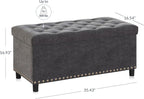 BELLEZE 35" Tufted Ottoman, Storage Bench - Image 2