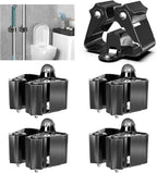 3-H Stainless Steel Broom Holder Wall Mount 4-Pack-Heavy Duty Mop Organizer by 3-H