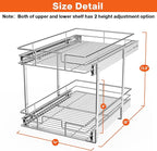 ROOMTEC Individual Pull Out Cabinet Organizer, 2 Tier Spice Rack Organizer - Image 3