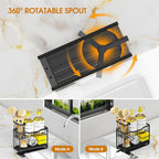 2-Tier Kitchen Sink Caddy with High Brush Holder&Self-Draining Tray, - Image 3