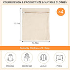 4-Piece Large Durable Organic Cotton Mesh Laundry Bags - Image 4