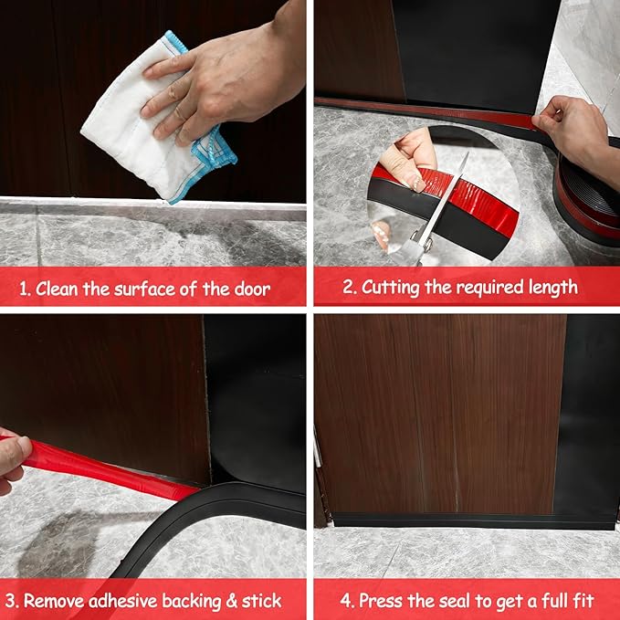 Silicone Weather Stripping, 3 inch x 20 Ft Door Draft Stopper Window Seal Strip - Image 6