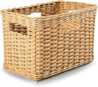 The Basket Lady Tall Rectangular Wicker Storage Basket, 16.5 in L x 10.5 in W x by TheBasketLady