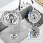 3 in 1 Kitchen Sink Drain Strainer Stopper, Stainless Steel Pop Up Sink Stopper - Image 2