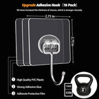 DKHDBD Large Adhesive Hooks, Waterproof Transparent Hooks - Image 2