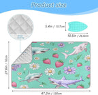 Mint Green Sharks Strawberry and Daisy Ironing Mat - Image 2