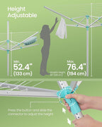SONGMICS Umbrella Drying Rack, Retractable Outdoor Drying Rack, Height - Image 5