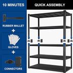 BILT HARD 3500LBS 48" W x 24" D x 72" H Garage Shelving, 5-Shelf Industrial - Image 7