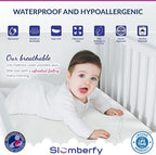 Bamboo Crib Mattress Protector by Slumberfy, Waterproof and Hypoallergenic - Image 2
