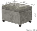 Joveco Storage Ottoman Foot Rest Stool, Light Grey - Image 3