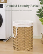 Laundry Hamper Laundry Basket Round 19.0 Gal Handwoven Rattan Hamper, Large - Image 2