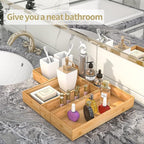 Bamboo Kitchen Drawer Organizer, Stackable Silverware Tray Utensil Organizer - Image 5