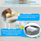 Self Draining Soap Dish, Silicone Suction Cup Soap Holder Tray Savers Container - Image 4