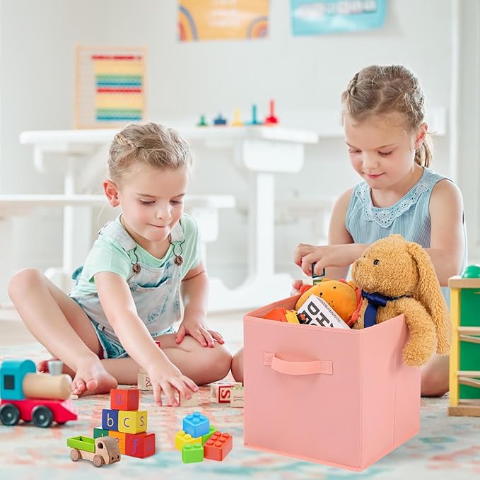 Stero Fabric Storage Bins 6 Pack Fun Colored Durable Storage Cubes - Image 5