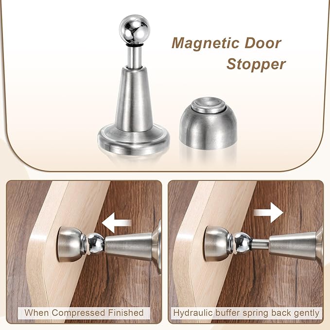uxcell Magnetic Door Stopper, 304 Stainless Steel Magnetic Door Stop Catch - Image 3