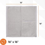 Superio Cotton Terry Washcloths Grey Towels 100% Cotton Cleaning Cloth 16" Rags - Image 2
