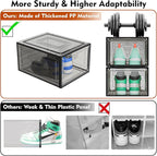 6 Pack Thicken Shoe Organizer Stackable, Upgraded Sturdy Shoe Storage Box - Image 4