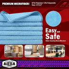 AIDEA Microfiber Cleaning Cloth Blue, Shop Rags, Microfiber Towels - Image 6